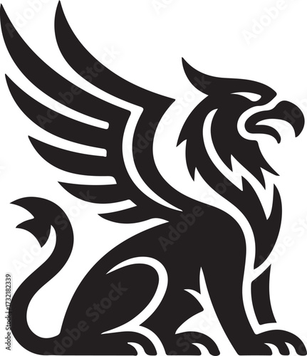 Gryphon Heraldic Element Silhouette
