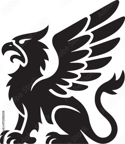 Griffin Heraldry Silhouette Logo