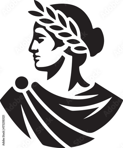 Ancient Roman Bust in Silhouette