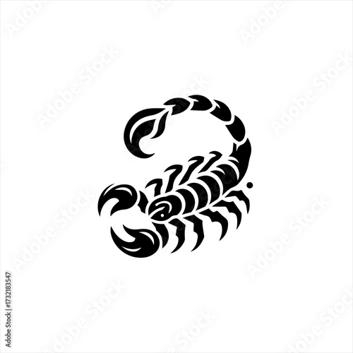 Black scorpion silhouette tribal tattoo design