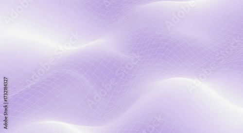 Serene lavender abstract landscape with flowing grid lines evokes calm digital spaces and modern design.