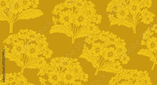 Yellow primrose bunches pattern