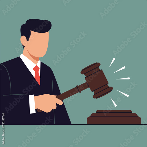 Judge with gavel