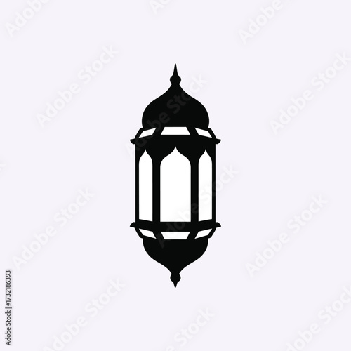 Elegant islamic lantern silhouette for ramadan and eid decorations and designs silhouette