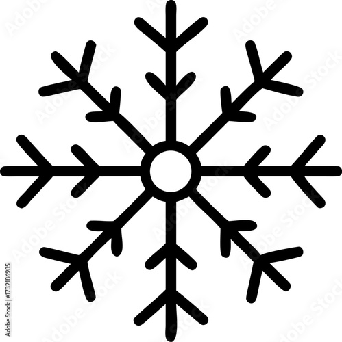 snowflake vector icon isolated on white background