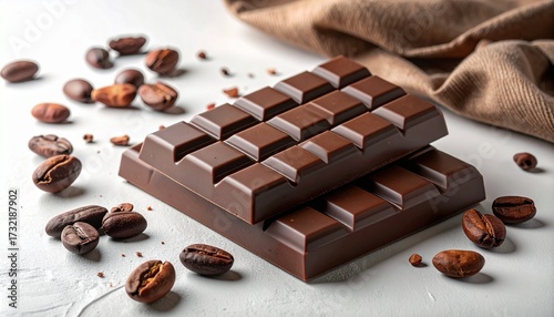 Perspective view chocolate packaging mockup with negative space. AI generated