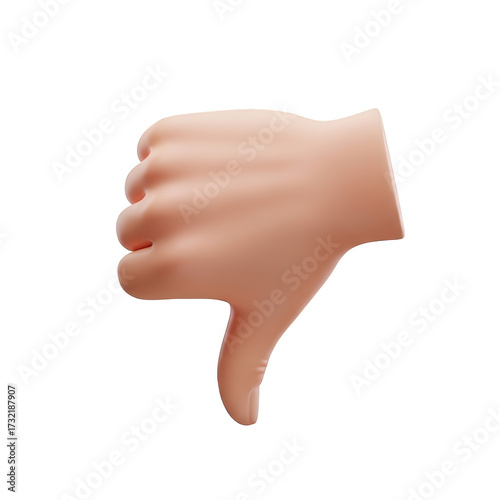 Hand showing thumbs down gesture for disapproval negative feedback and rejection isolated on transparent background
