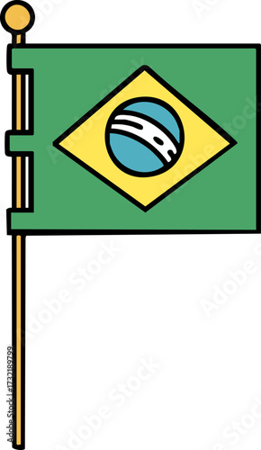 brazil national flag on pole