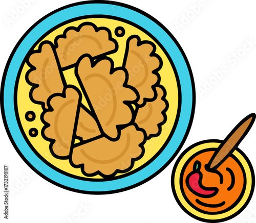 brazil fogazza pastry with chili dip