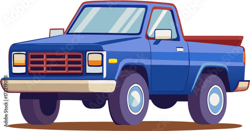 blue truck isolated on white