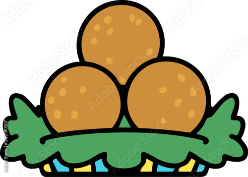 traditional stack of brazilian fried bolinho
