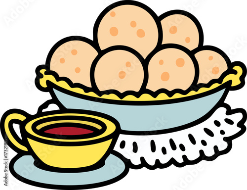 pao de queijo traditional brazillian cheese bread with coffee