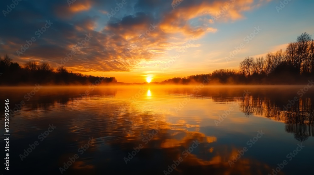 custom made wallpaper toronto digitalSunrise reflections over tranquil lake nature scene beautiful landscape serene environment peaceful viewpoint natural beauty