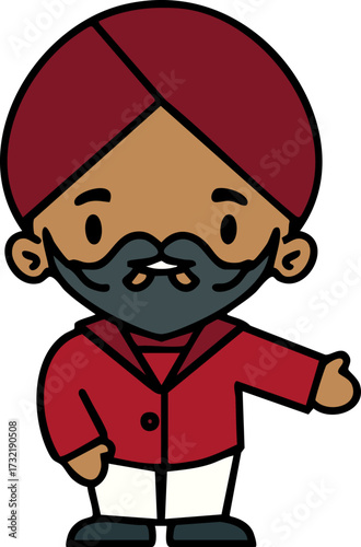 indian man with turban indicating direction
