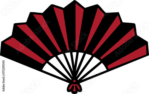 open traditional japanese folding fan
