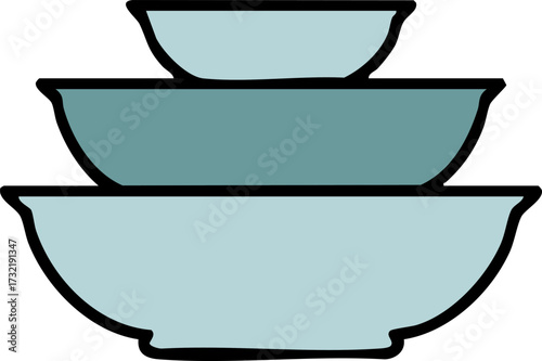 stack of ceramic cooking bowls