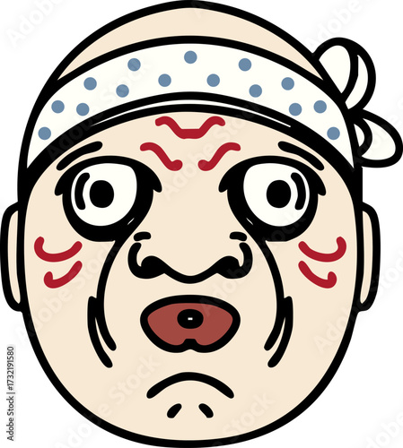 japanese hyottoko noh theatre mask