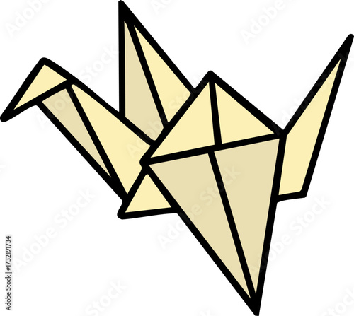japanese folded paper origami bird
