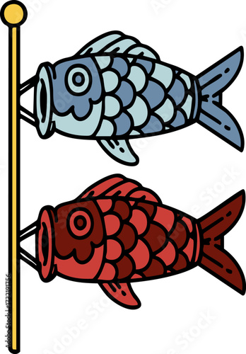 japanese koinobori koi carps flying flag