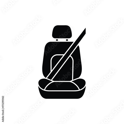 Car seat with seatbelt icon safety symbol