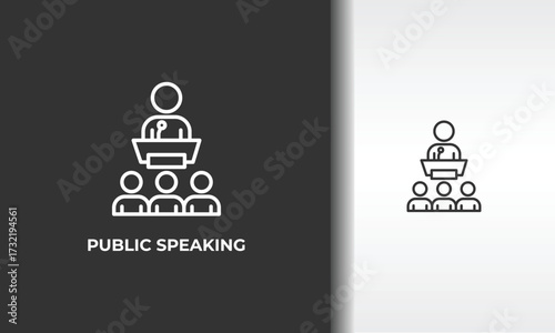 Public Speaking Vector, Icon Or Logo Sign Isolated Symbol Illustration