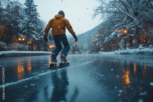 Person performing a kickflip on a skateboard.