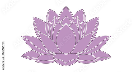Stylized lavender lotus flower with delicate, outlined petals