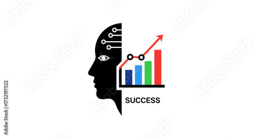 Artificial intelligence driven business growth and strategic planning for success concept