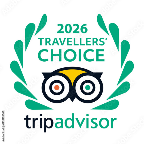 2026 Travellers Choice Tripadvisor logo icon vector - popular service with rating of hotels and attractions for travel.