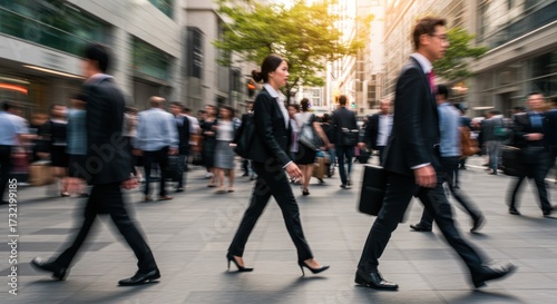 Business people walking on a city street in suits during daytime.