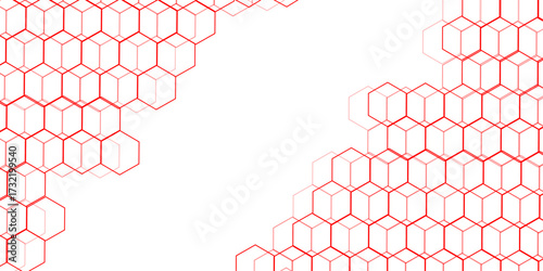abstract geometric red texture background red hexagon 3D background texture. 3d rendering illustration. Clear pattern abstract background hexagon .Futuristic abstract banner.