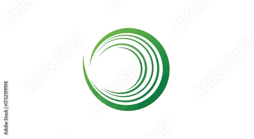 Abstract green circle logo concept representing growth sustainability and innovation in business