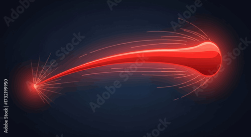 Abstract red light streak illustration with a dynamic futuristic design element concept