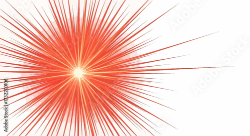 Abstract illustration featuring vibrant red lines radiating from a central point creating a