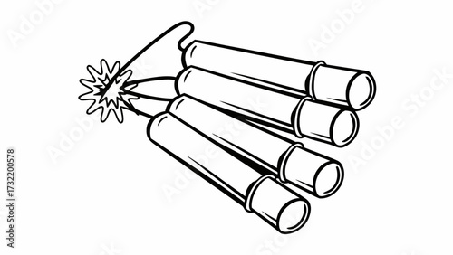 firecrackers bundle minimalist isolated line art