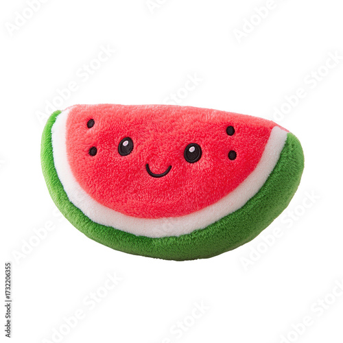 Cute Plush Watermelon Slice with Happy Face Plush Toy for Kids