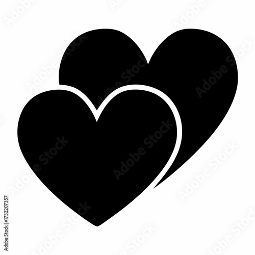 Overlapping hearts in black and white, signifying love and togetherness