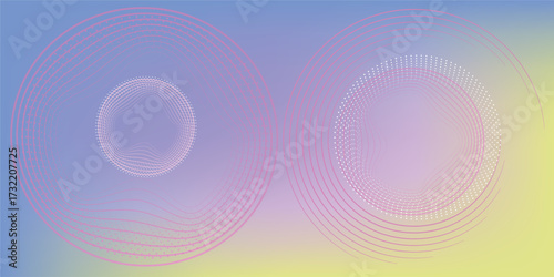 An abstract colorful background design with lines, circles, and a gentle wave pattern creates a vibrant digital illustration