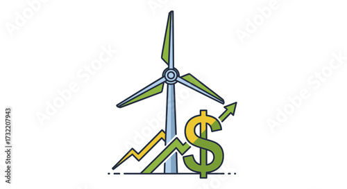 Depicts the promising growth and financial benefits associated with renewable energy and wind