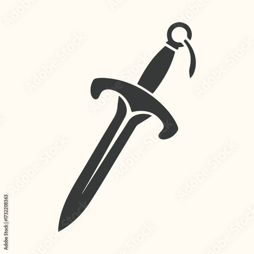 Art of silhouette of a modern desk lamp with a flexible gooseneck and a wide shade, isolated on a light cream background, perfect for design projects