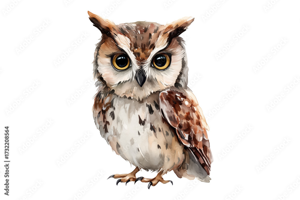 Fototapeta premium Owl bird isolated illustration.