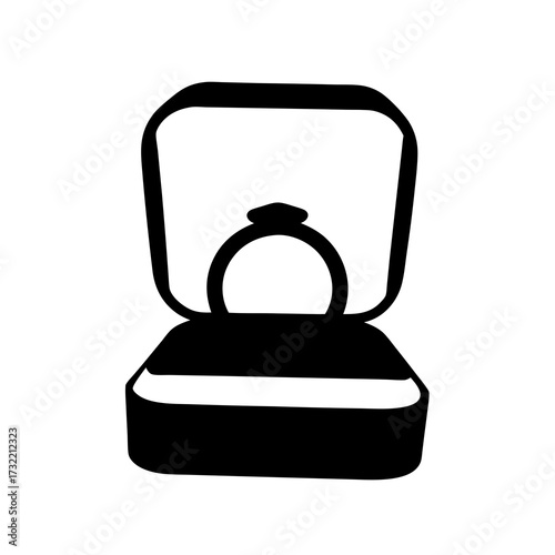 Elegant engagement ring displayed in an open box, ready for proposal