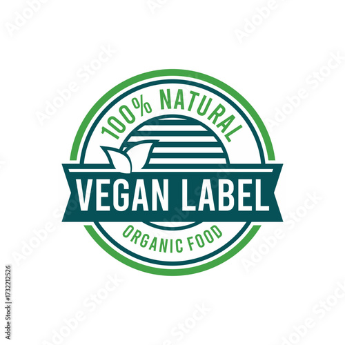 Label Design For Organic Food 100% Natural Quality Template Design 