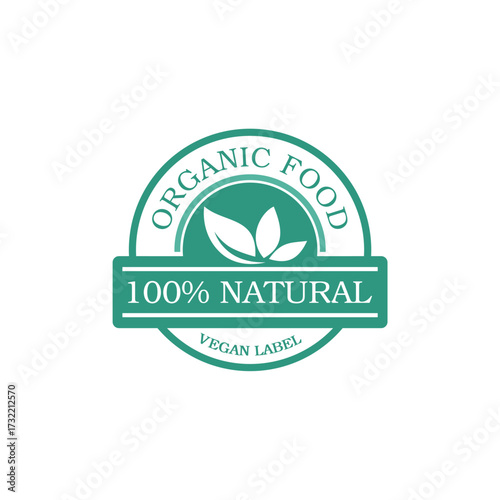 Label Design For Organic Food 100% Natural Quality Template Design 