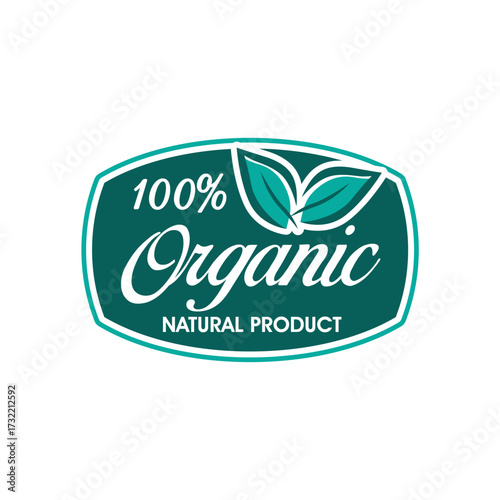 Label Design For Organic Food 100% Natural Quality Template Design 