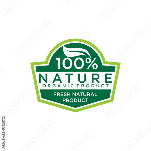 Label Design For Organic Food 100% Natural Quality Template Design 