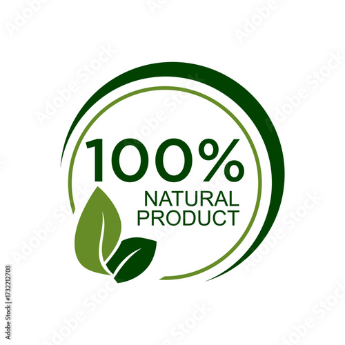 Label Design For Organic Food 100% Natural Quality Template Design 