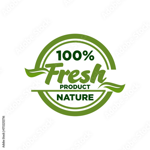 Label Design For Organic Food 100% Natural Quality Template Design 