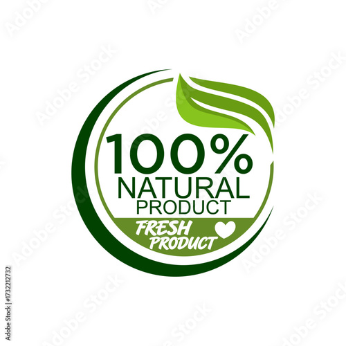 Label Design For Organic Food 100% Natural Quality Template Design 