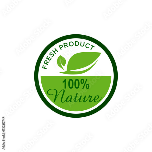 Label Design For Organic Food 100% Natural Quality Template Design 